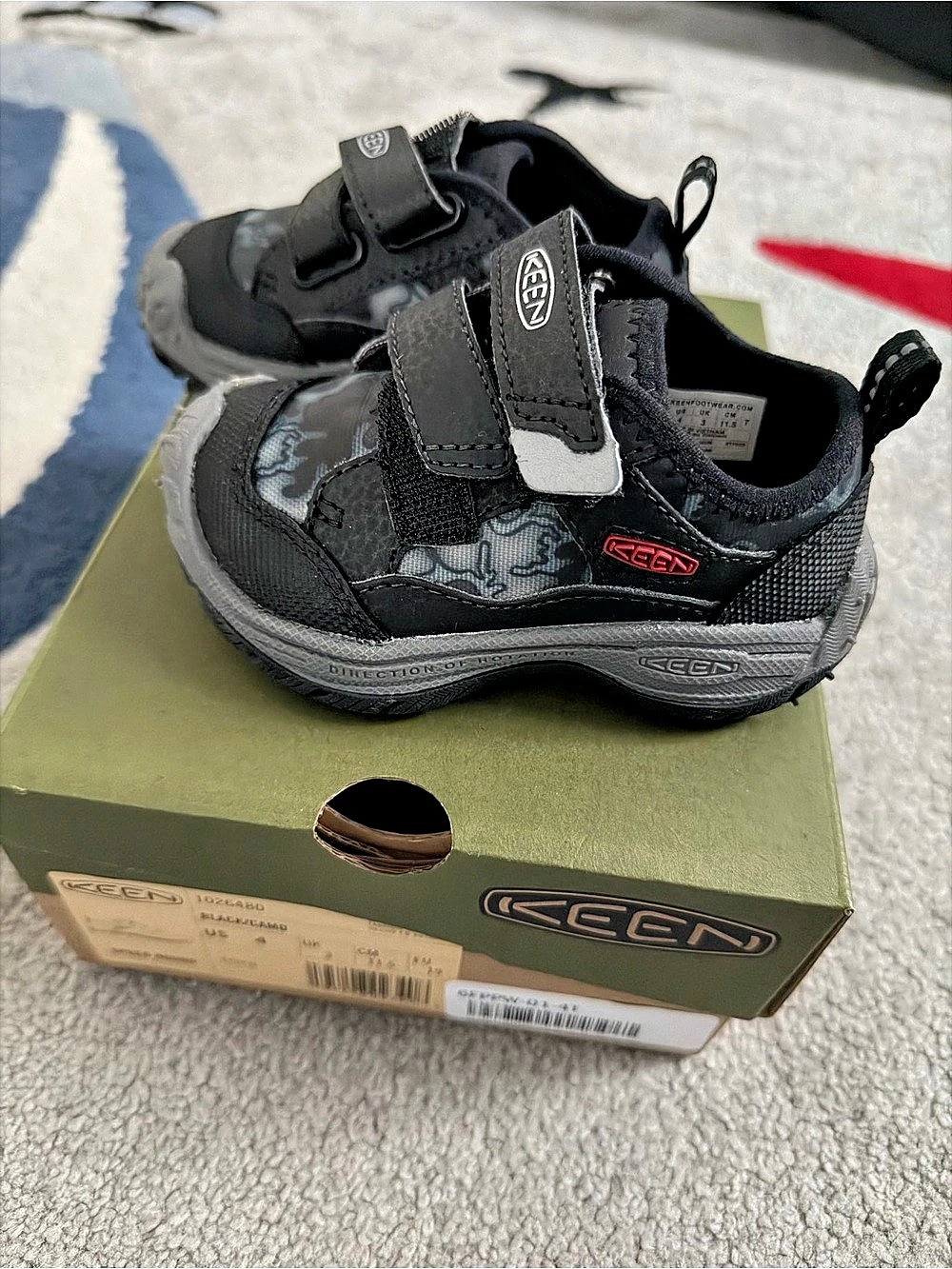 KEEN Speed Hound Boys US 4 Black & Gray Camo